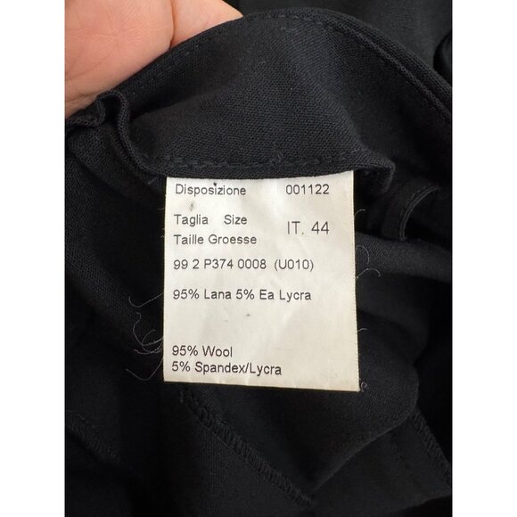 Piazza Sempione Wool blend classic straight leg high waist trousers black sz L - Picture 8 of 8